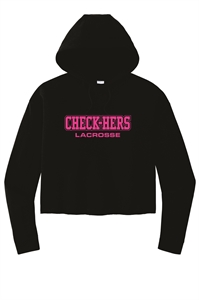 Picture of Check-Hers - Tri-Blend Wicking Fleece Crop Hooded Pullover